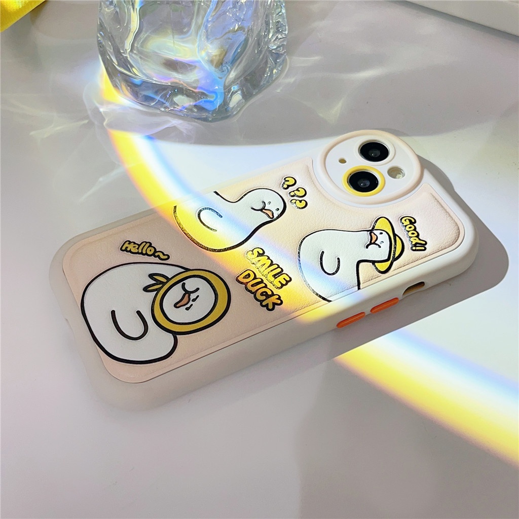 Ốp Điện Thoại Da Viền TPU Dẻo In Họa Tiết Hoạt Hình Dễ Thương Cho iphone 14 Pro Max 13 Pro Max 12 Pro Max