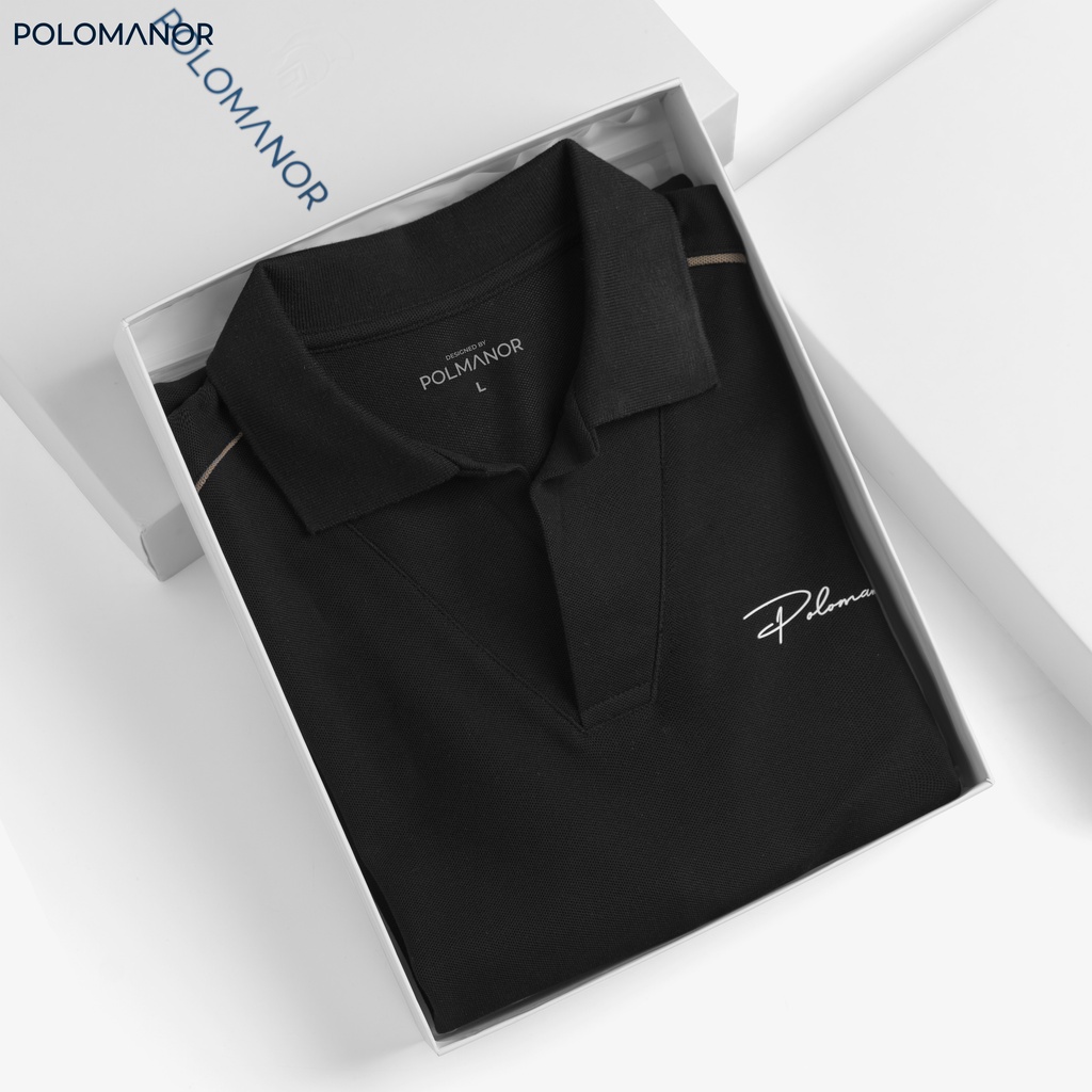 Áo Polo nam phối ARLO vải cá sấu cotton CMC, nam tính, thanh lịch, sang trọng - POLOMANOR