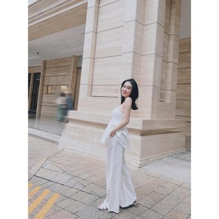 Set áo ống quần suông đũi