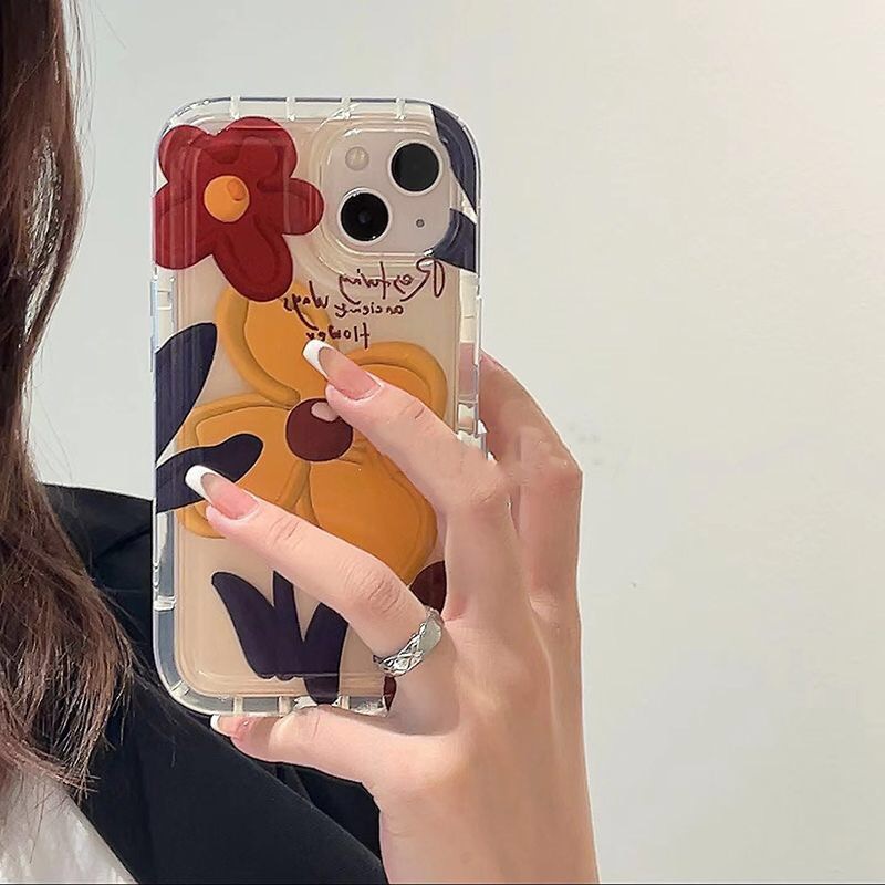 Ốp Điện Thoại Mềm Hình Hoa Vàng Cho iPhone14 14ProMax 11 13ProMax 11ProMax 12 12Pro Max X XS XR
