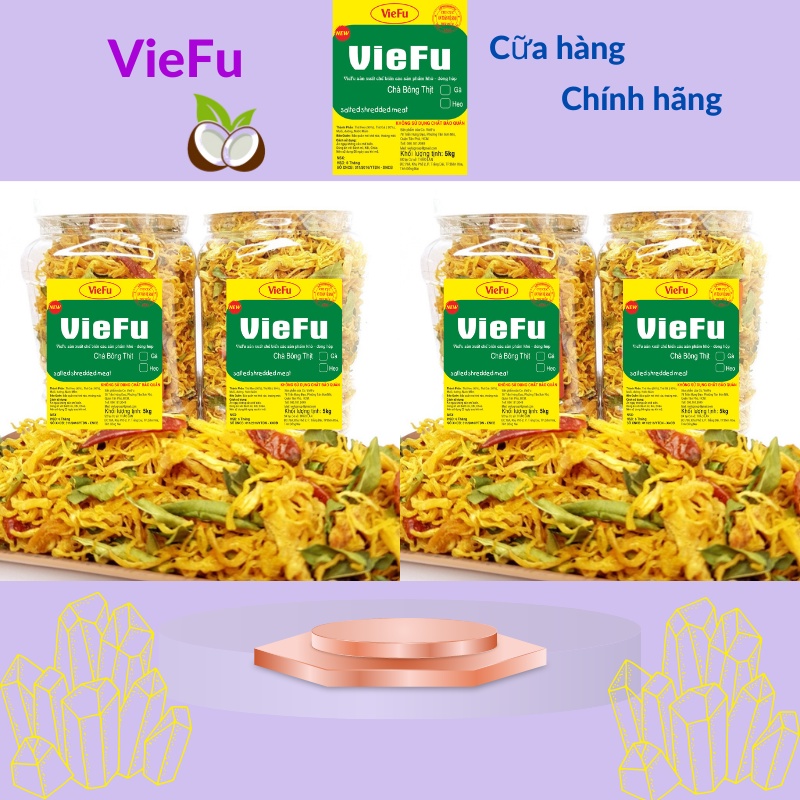 Khô gà lá chanh VieFu 1Kg  | Đồ ăn vặt quốc dân combovf2