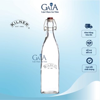 Chai thủy tinh nắp cài kín hơi mẫu đáy vuông Kilner 550ml - thương hiệu Anh