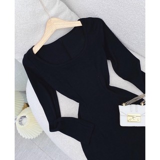 ĐẦM BODY ĐEN CỔ U XẺ ĐÙI