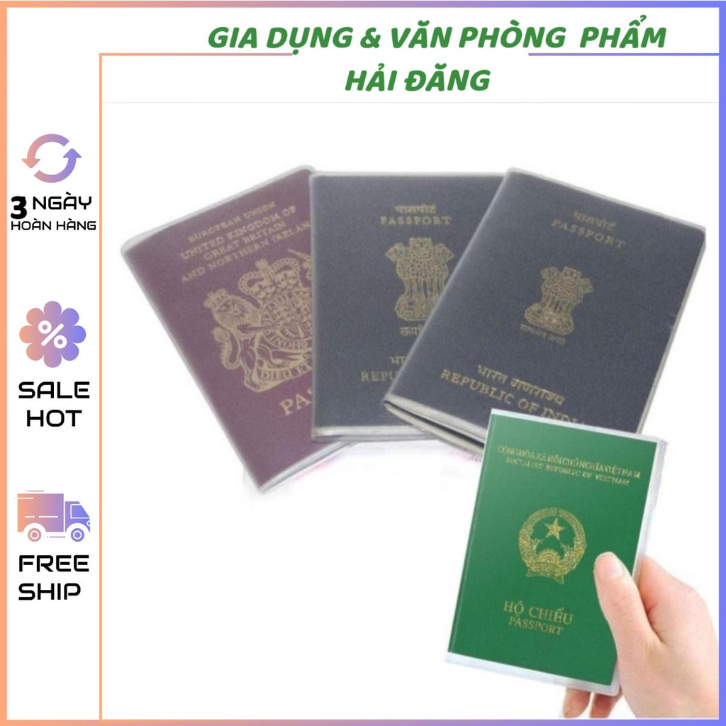 Vỏ Bọc Hộ Chiếu (Passport) Trong Suốt Bao Đựng Passport Bền Bỉ Tiện Dụng Chống Hư Hại Thấm Nước