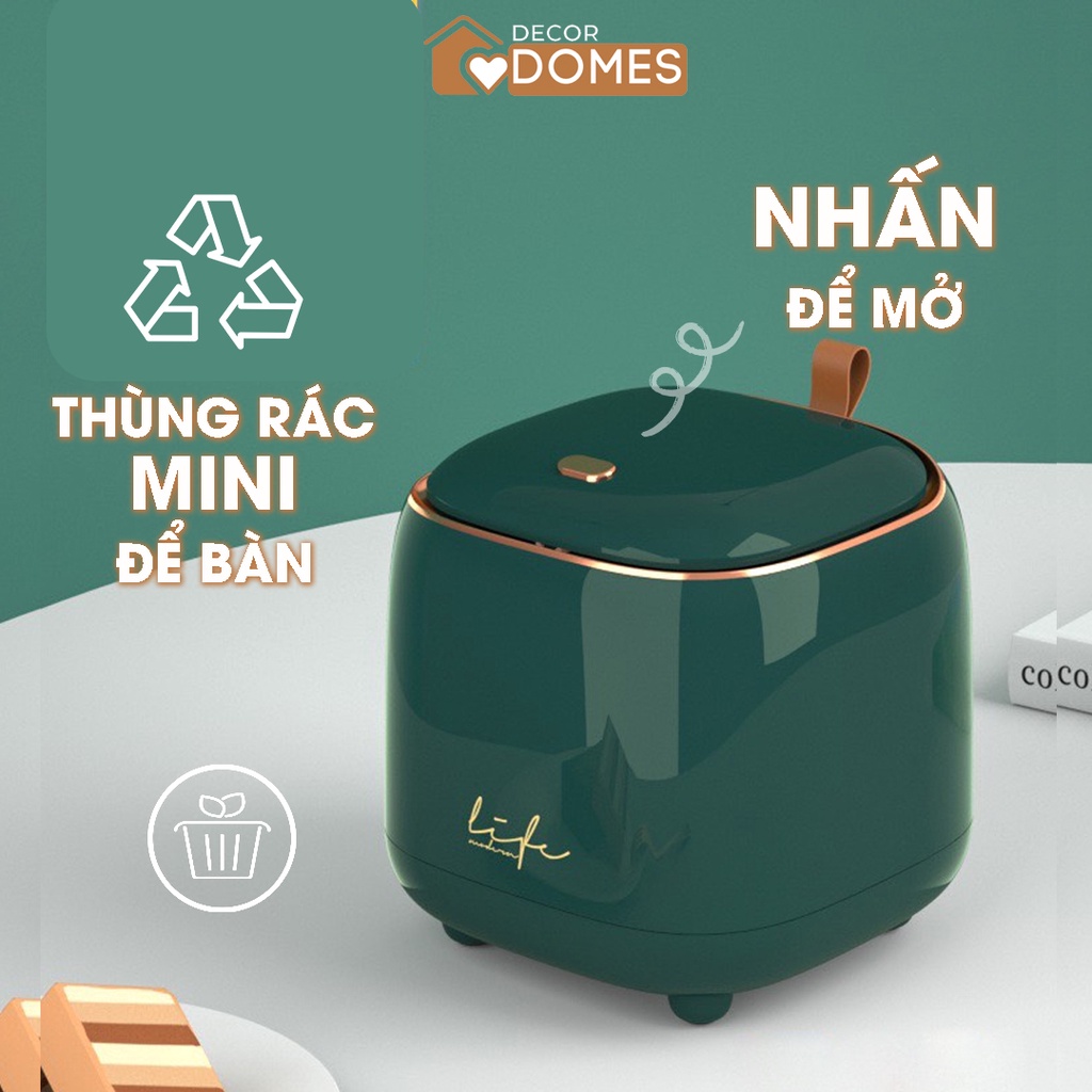 Thùng rác mini để bàn kiểu dáng hiện đại,sang trọng đựng đồ tiện lợi,chất liệu ABS cao cấp