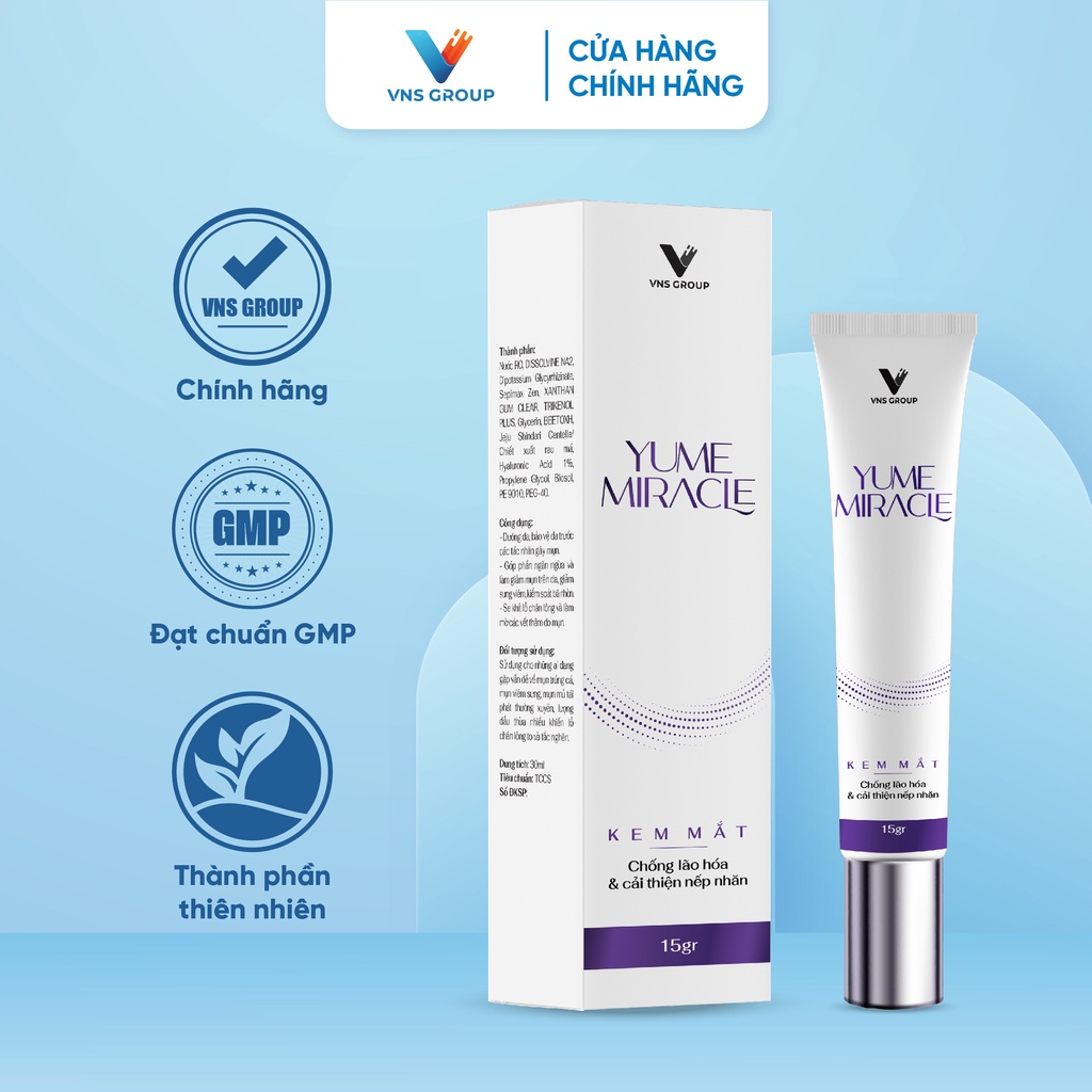 Kem mắt Yume Miracle 15g ngăn ngừa lão hóa và giảm vết nhăn sâu hiệu quả