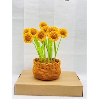 Chậu hoa Hướng dương len HandMade thủ công xinh xắn