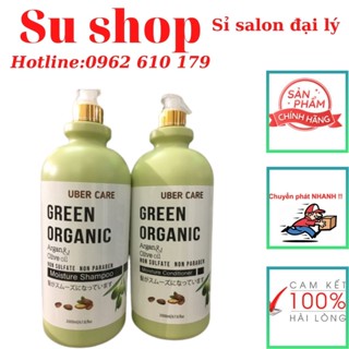 Dầu Gội Xả can uber care green organic 2000ml hương thơm mềm mượt