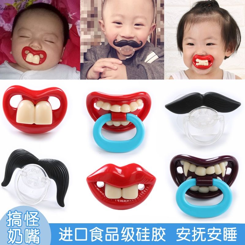 Núm Vú Giả 10 / 24 Dày Dặn Hình Hàm Răng To Sáng Tạo Vui Nhộn Cho Người Lớn Và Trẻ Sơ Sinh