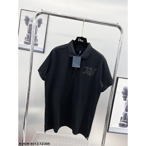 Áo polo nam nữ hoạ tiết thêu da, 2 màu đen trắng, full size S - XL, ảnh thật, áo phông nam đẹp