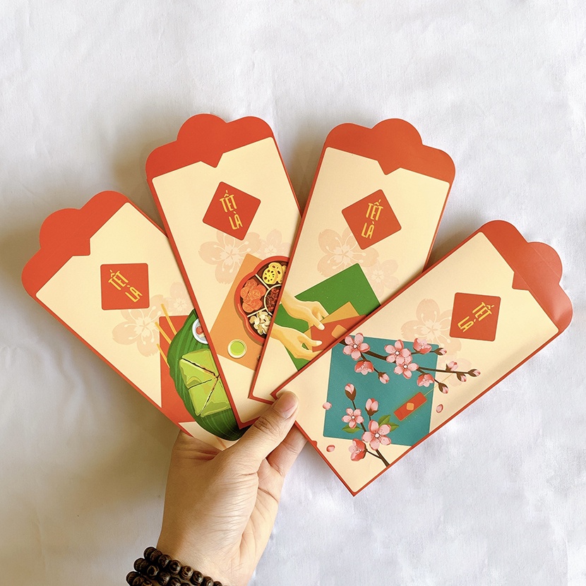 Bao Lì Xì Tết 2023 Quý Mão Mẫu Chất Lượng Cao Cán Mờ Tặng Kèm Túi Bóng Kính