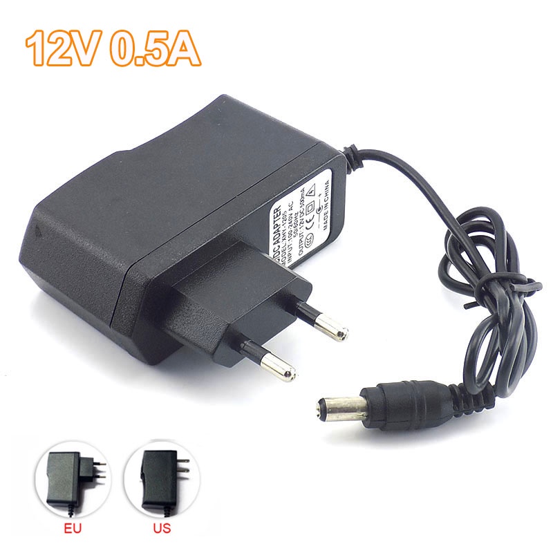 Bộ Chuyển Đổi Nguồn Điện AC Sang 100-240V DC 12V 0.5A 500mA Cho Dây Đèn LED 5.5mmx2.1mm E14