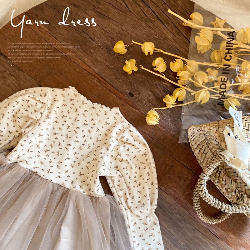 Vay công chúa hoa nhí xinh xắn cho bé gái diện đi chơi, đi dự tiệc