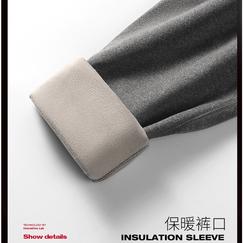 Quần Cotton Len Lót Lông Cừu Dày Dặn Giữ Ấm Thoải Mái Thời Trang Cho Nam Giới