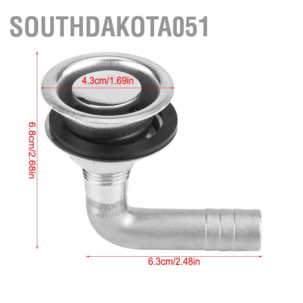 Southdakota051 90 ° Thuyền hàng hải bằng thép không gỉ Ống xả khí nạp nhiên liệu cho ống 5/8 "