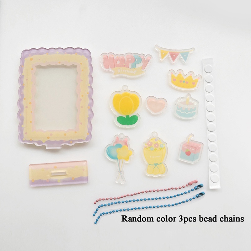 Khung Trưng Bày Ảnh Thẻ Bằng Acrylic 3inch Kèm Miếng Vá Và Dây Đeo Tiện Dụng