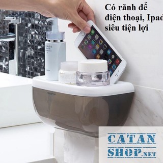 Hộp đựng khăn, giấy vệ sinh bằng nhựa ngăn bắn nước, hộp giấy vệ sinh dán tường siêu chắc chắn, tiện lợi GD284-HGVSDGian
