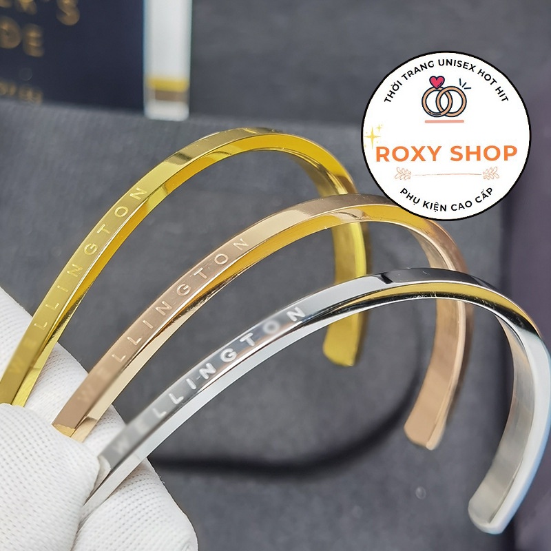 Vòng tay Cuff cặp đôi ROXY shop Classic Bản đẹp (BH 1 năm) không gỉ mạ 18k Ver1 Lắc tay đôi