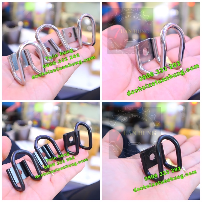 Móc Treo Đồ Xe Máy  Chữ U 7 Màu, Titan, Inox, Sơn Đen - Móc Đồ Xe Máy - Đồ Chơi Xe Máy