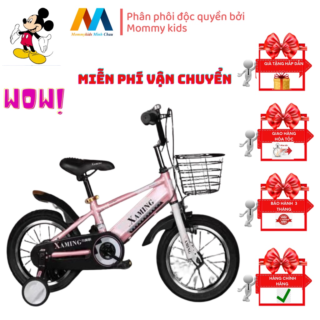 XE ĐẠP ĐỊA HÌNH MOMMYKIDS MINH CHAU MAU XAMING DÀNH CHO BÉ TRAI BÉ GÁI ĐỦ SIZE 12/14/16/18/20