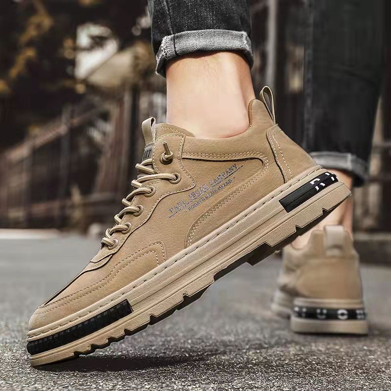 Giày Sneakers thể thao nam chất liệu da cao cấp RIUOH, phong cách năng động, đế cao su đúc êm ái