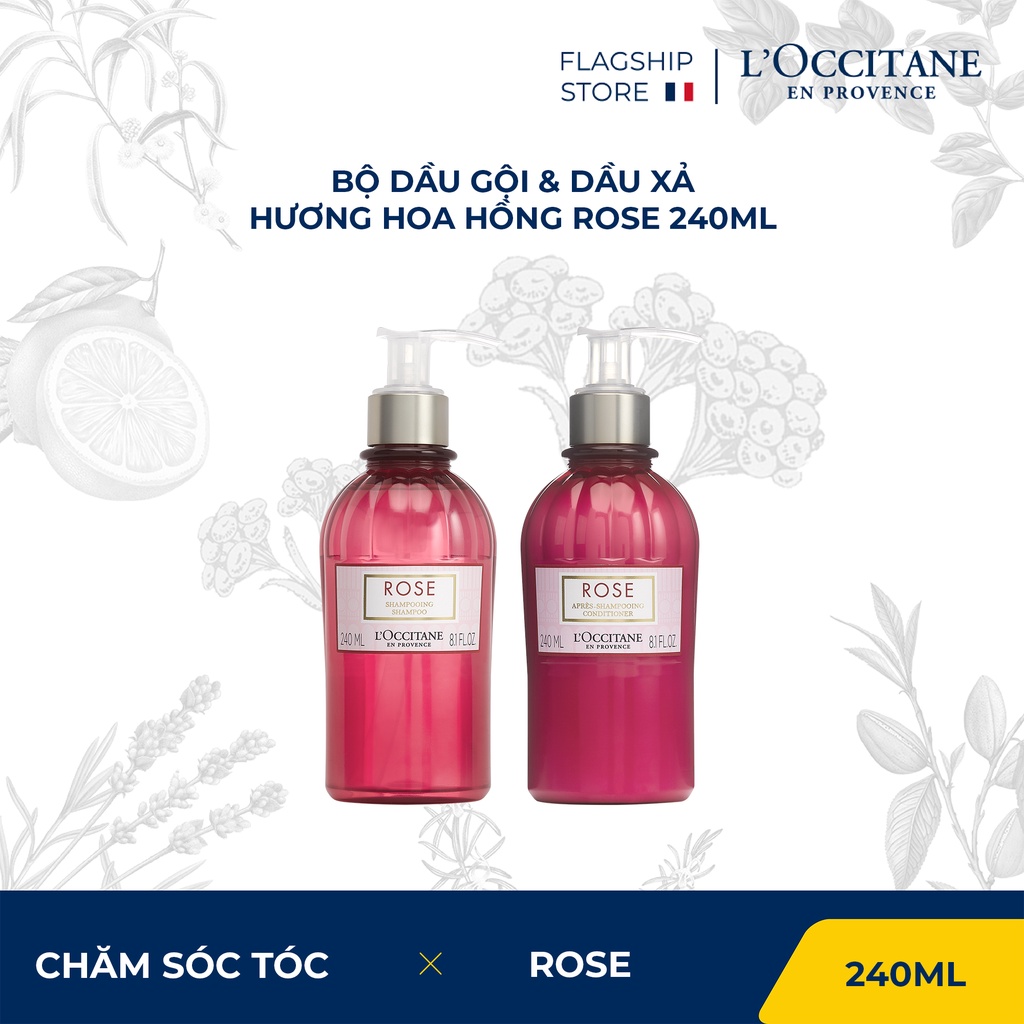 Combo Dầu Gội & Dầu Xả Hương Hoa Hồng Rose 240ml L'Occitane