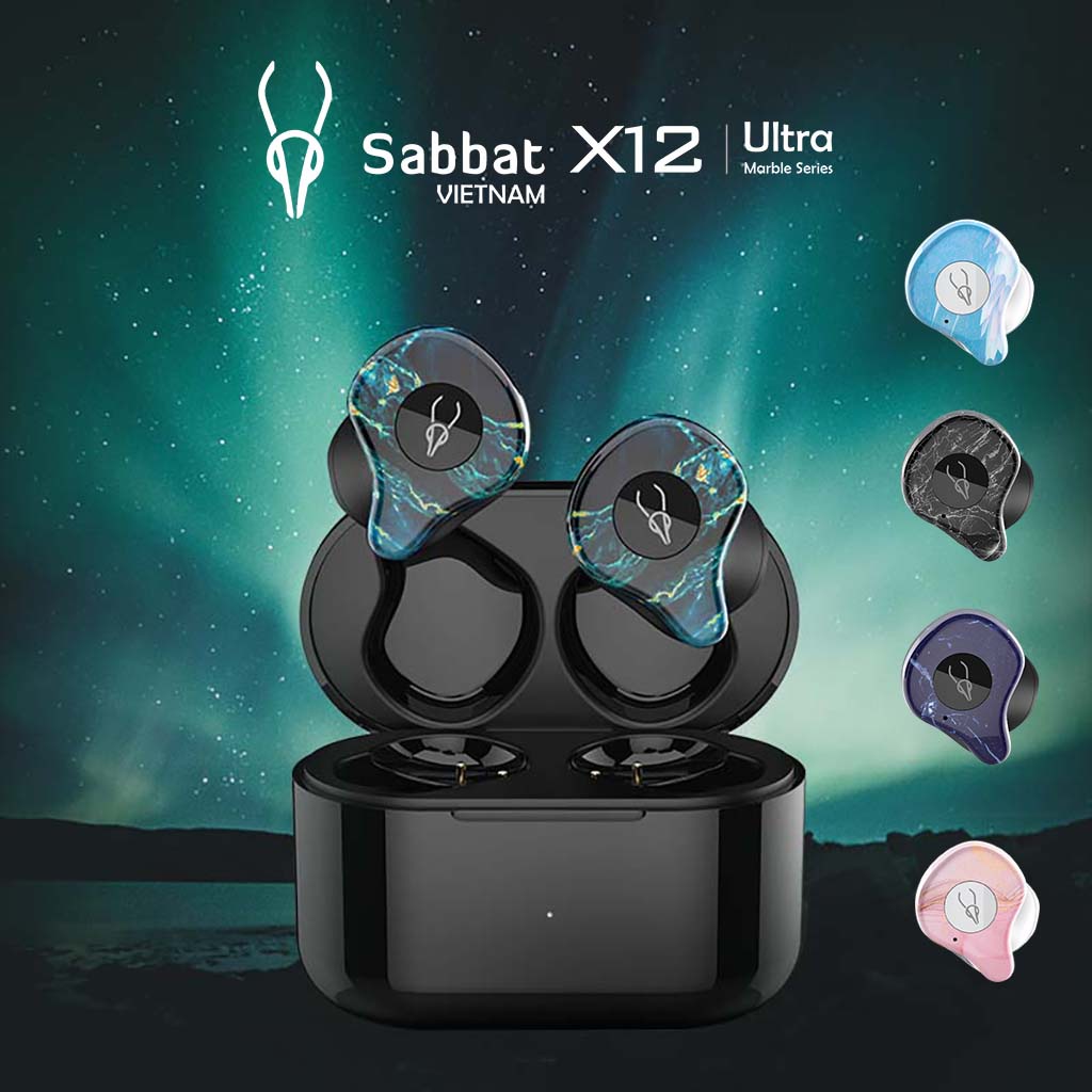 Tai nghe bluetooth Sabbat X12 ultra vân đá Marble series