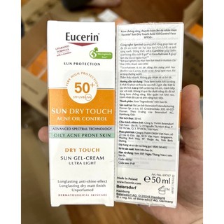 Kem chống nắng Eucerin cho da dầu mụn