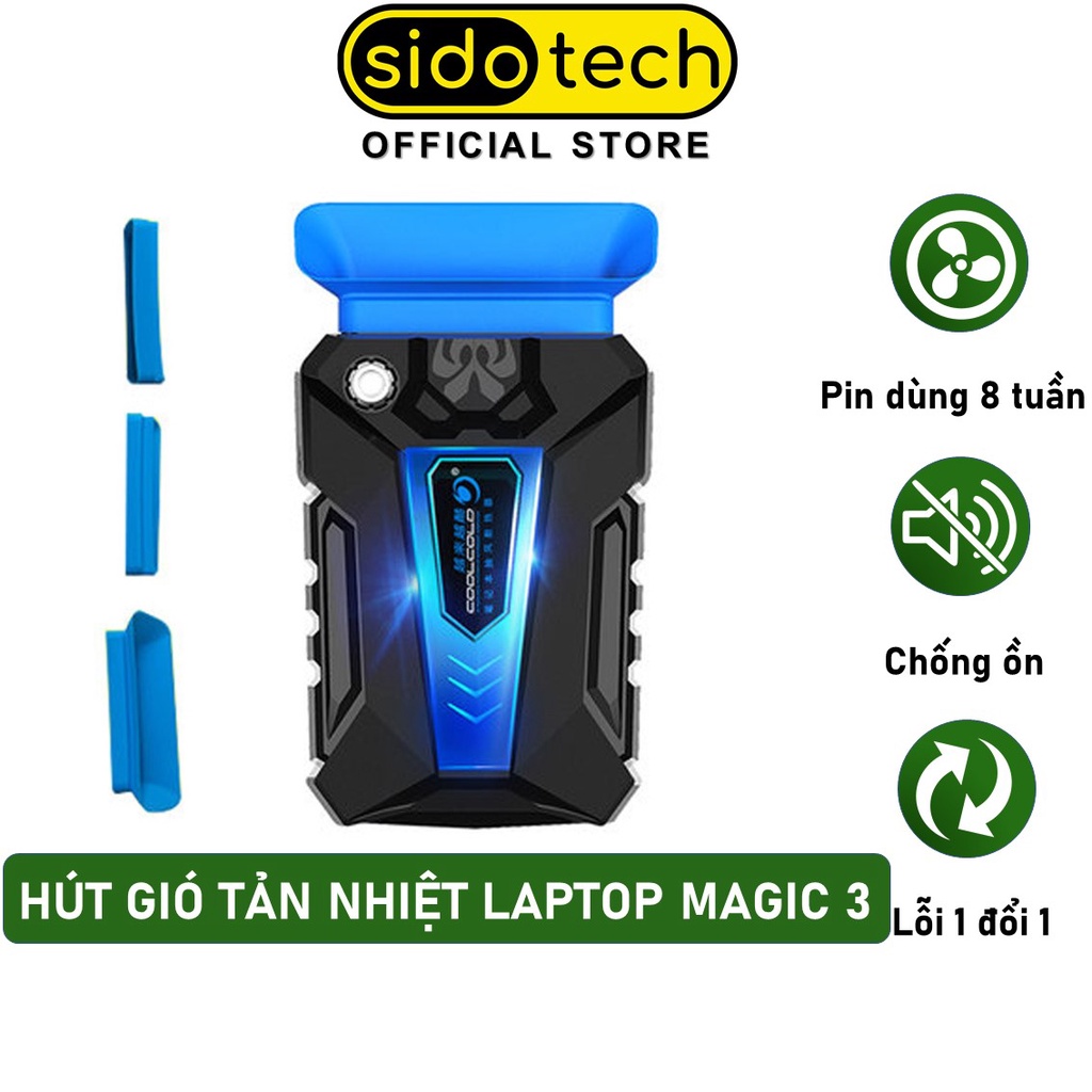 Hút gió tản nhiệt laptop SIDOTECH MAGIC 3 làm mát nhanh trành giật lag cho máy tinh chống ồn tốt - Hàng chính hãng