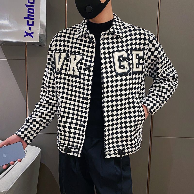 Áo khoác nam VKGE hoạ tiết kẻ caro siêu đẹp