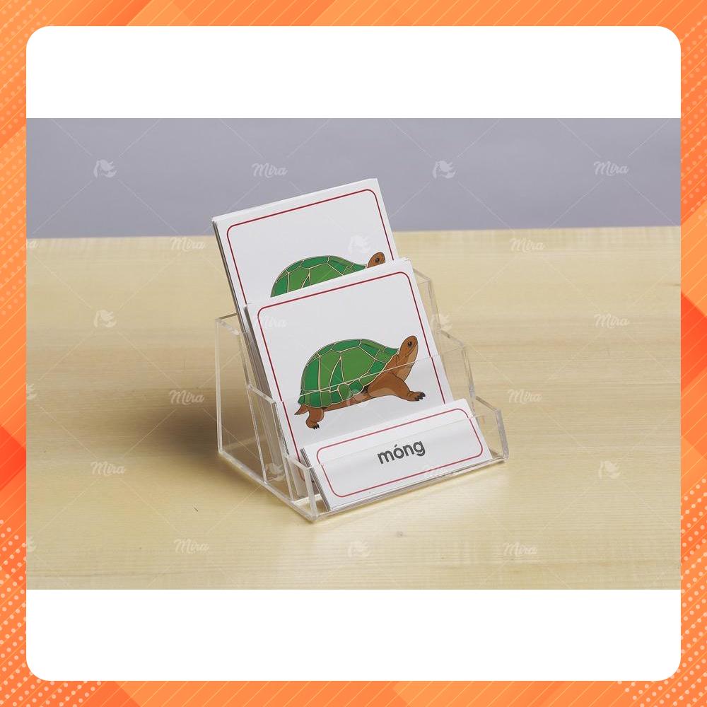 Montessori - Thẻ 3 phần các bộ phận của rùa - Theo tủ động vật có khay - Tiếng Việt - Mira Toys