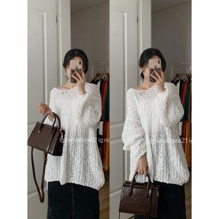 Áo len oversize cổ V Nana21 Nanastore