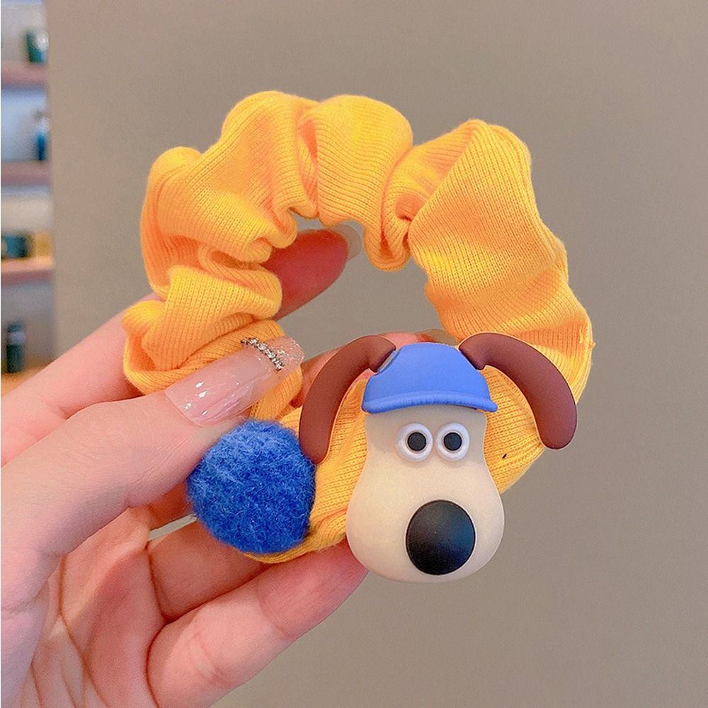 Dây Cột Tóc Đuôi Ngựa Hình Gấu / Dâu Tây Hoạt Hình Đính Quả Bông Dễ Thương Cho Bạn Gái