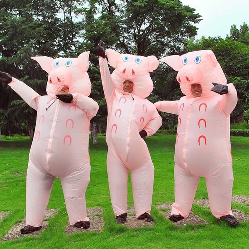 Bộ Đồ Bơm Hơi Hóa Trang Khủng Long / Thỏ / Heo Hoạt Hình Vui Nhộn Dễ Thương Cho Nam Và Nữ