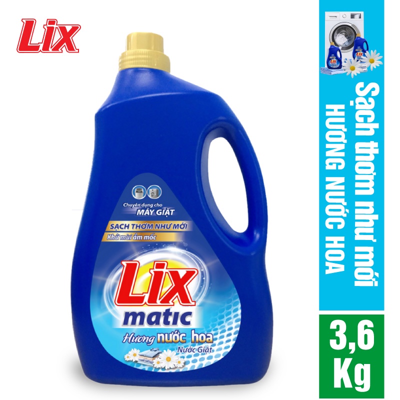 Nước giặt LIX matic hương nước hoa 3.6kg NGM40 - Dùng cho máy giặt cửa trước