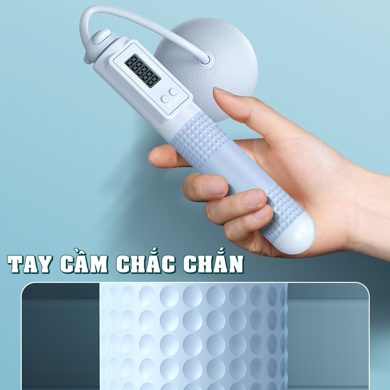 Dây Nhảy Không Dây Giảm Cân Thể Dục Cho Trẻ Em Người Lớn Dây Nhảy Thể Thao Lõi Thép Có Đếm Số Vòng Điện Tử