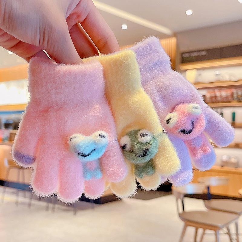 Găng Tay Lông Nhung Giữ Ấm Mùa Đông Dễ Thương Cho Bé 0-3 - 1-2 Tuổi