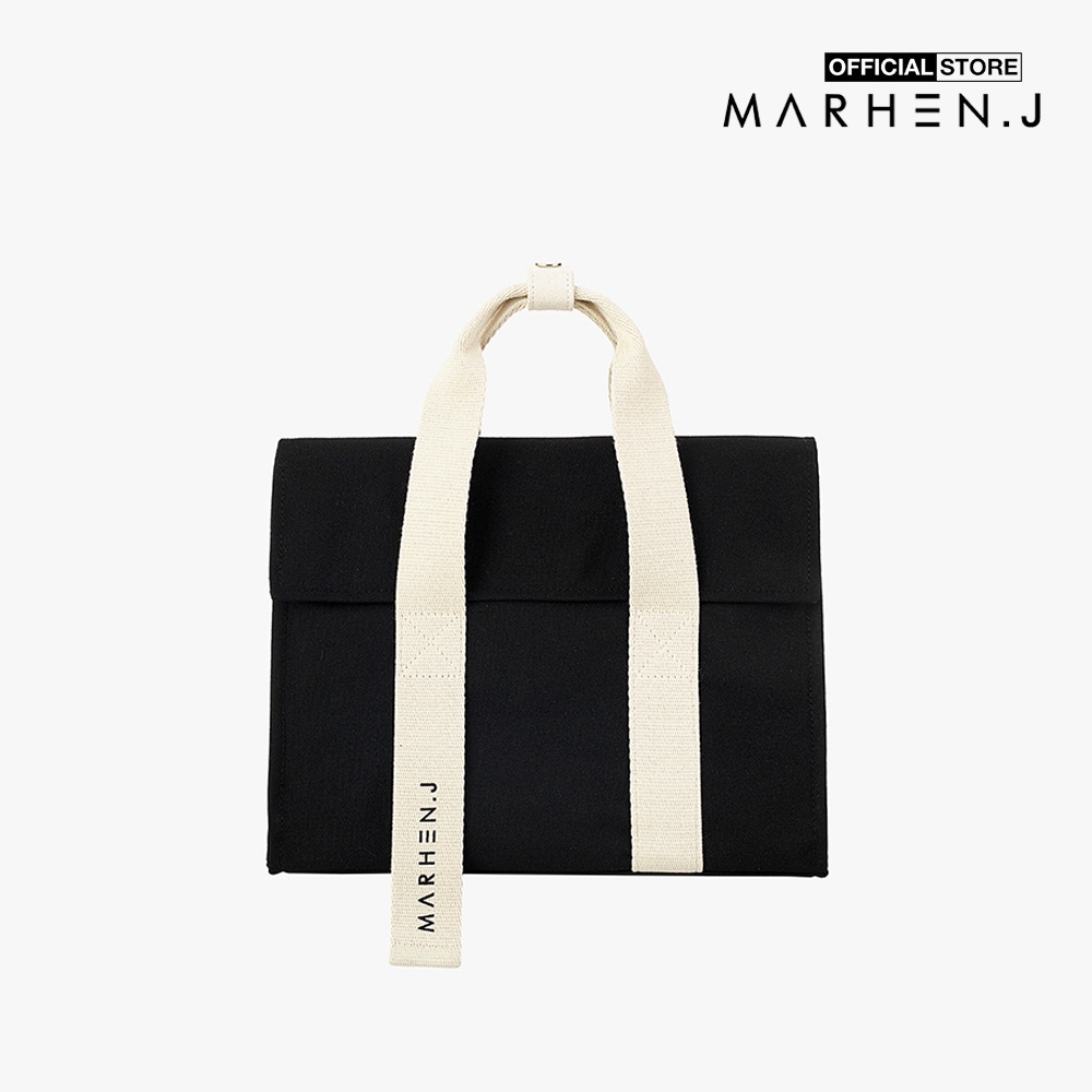 Marhen.J - Túi đeo vai chữ nhật nắp gập vải bố Roy Mini MJ19AROYMN-BK