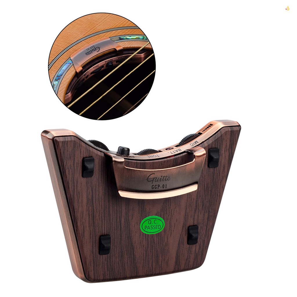 Bộ Pickup Lỗ Âm Thanh Kép + Mic Hỗ Trợ Nâng Tông Âm Lượng Dễ Lắp Đặt Cho Đàn Guitar Cổ Điển 36-42 Inch