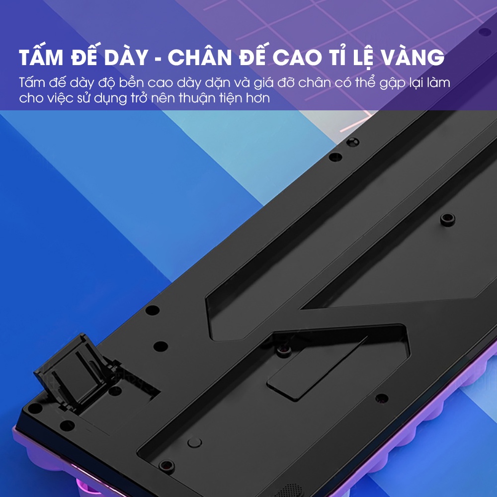 Bàn phím máy tính nút tròn SIDOTECH K600 gaming 104 key giả cơ đèn led chơi game làm việc văn phòng cảm giác gõ phím tốt