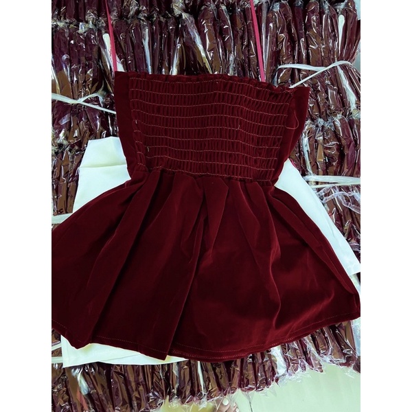 Áo cúp ngực phôm xoè vải Nhung Cao Cấp có MOD