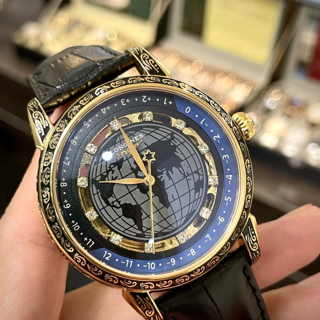 Đồng Hồ Nam L0ngines.Sapphire LA885 42mm Mặt bản đồ Máy Cơ Automatic Nhật