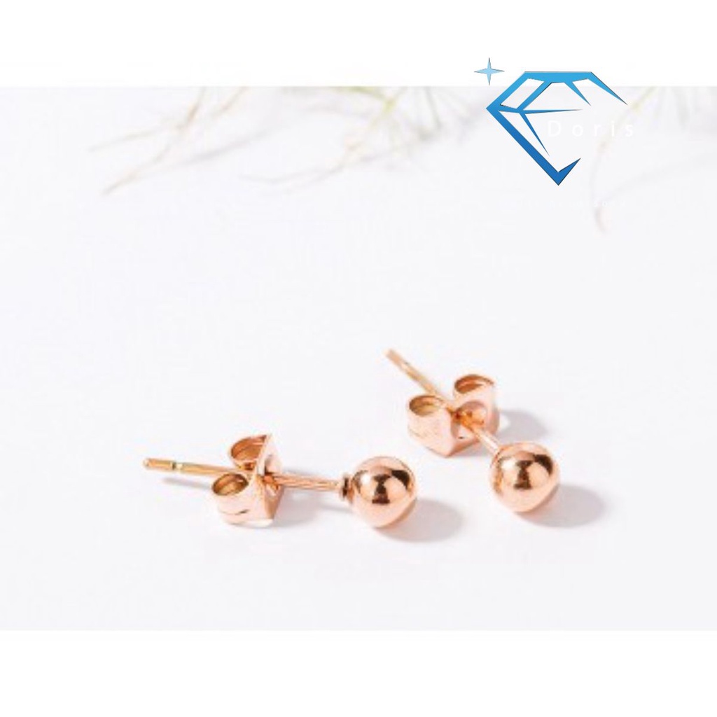 Bông tai nữ Doris titan bi tròn Gold / Silver TT5626 E2-312