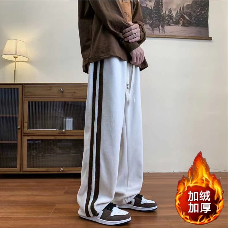 Quần ống rộng Họa Tiết Kẻ Sọc Phong Cách Hàn Quốc Thời Trang Mùa Thu Cho Nữ