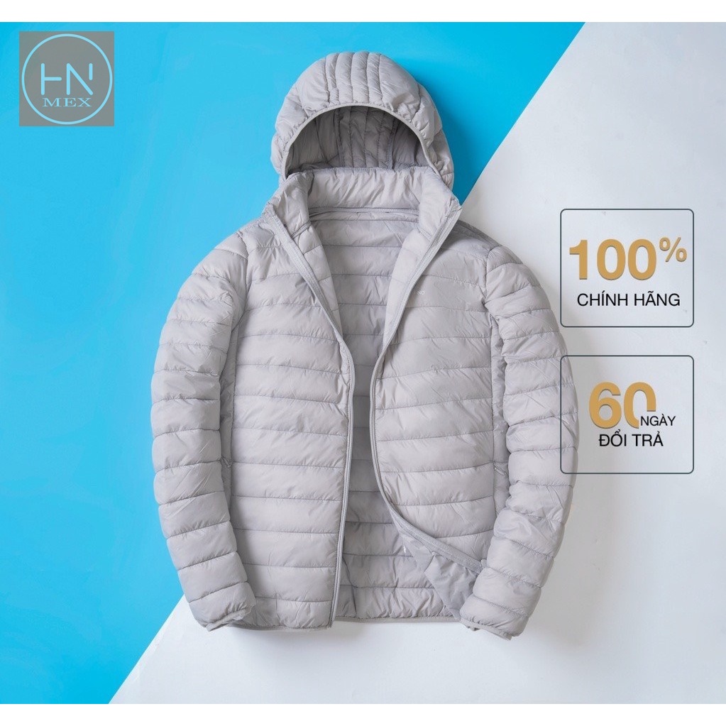 Áo phao nam siêu nhẹ, chất liệu giữ nhiệt chống thấm nước form dáng vừa vặn, mũ có thể tháo.