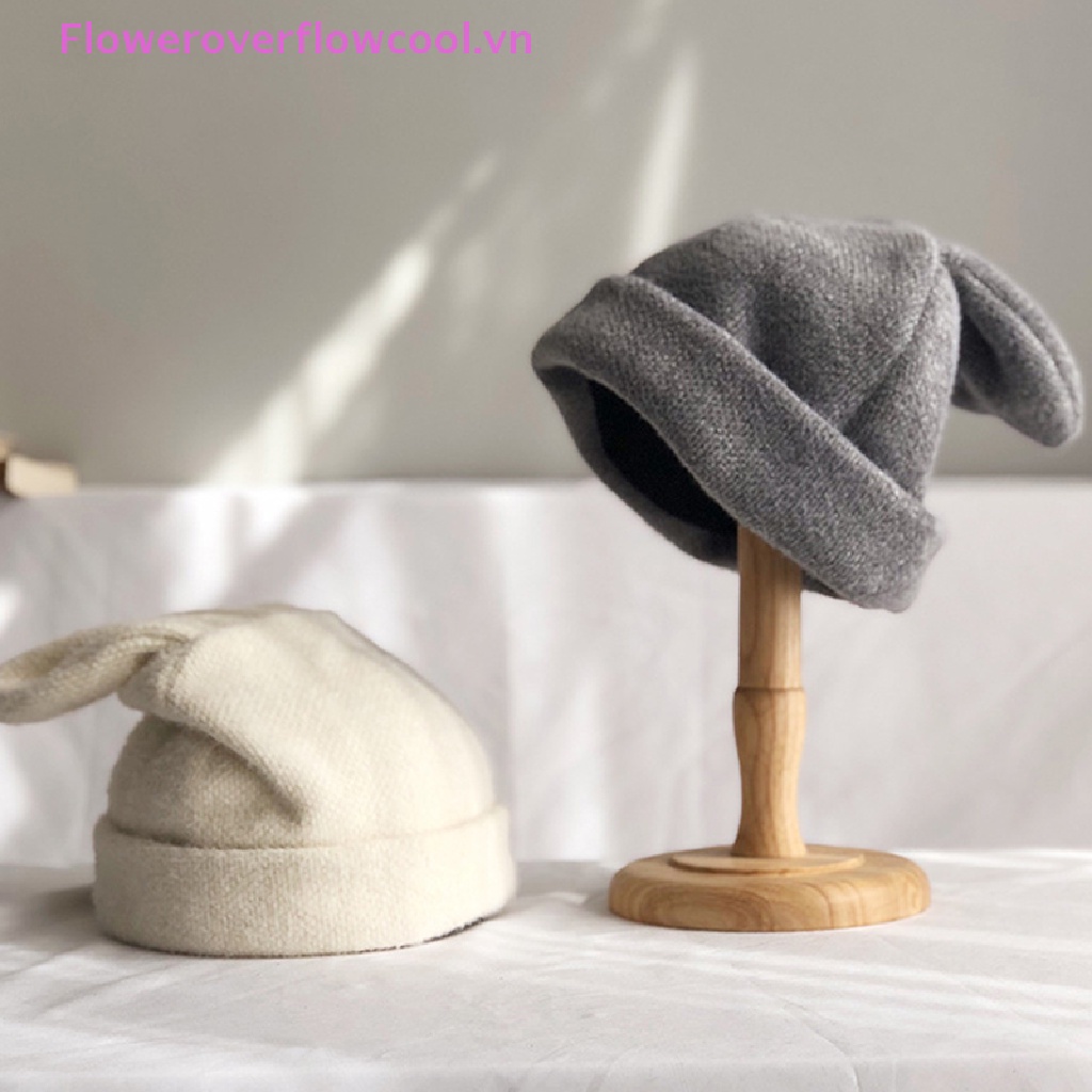 Mũ Len Dệt Kim Phối Tai Thỏ Phong Cách Thời Trang Thu Đông Hàn Quốc Cho Nữ