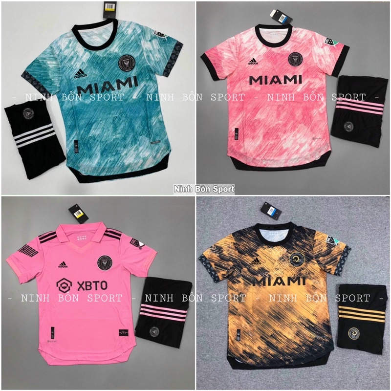 Set Các Mẫu Áo Bóng Đá MIAMI 2022 Mới, Bộ Quần Áo Đá Banh Hot Đẹp - Vải Polyester Gai Thái