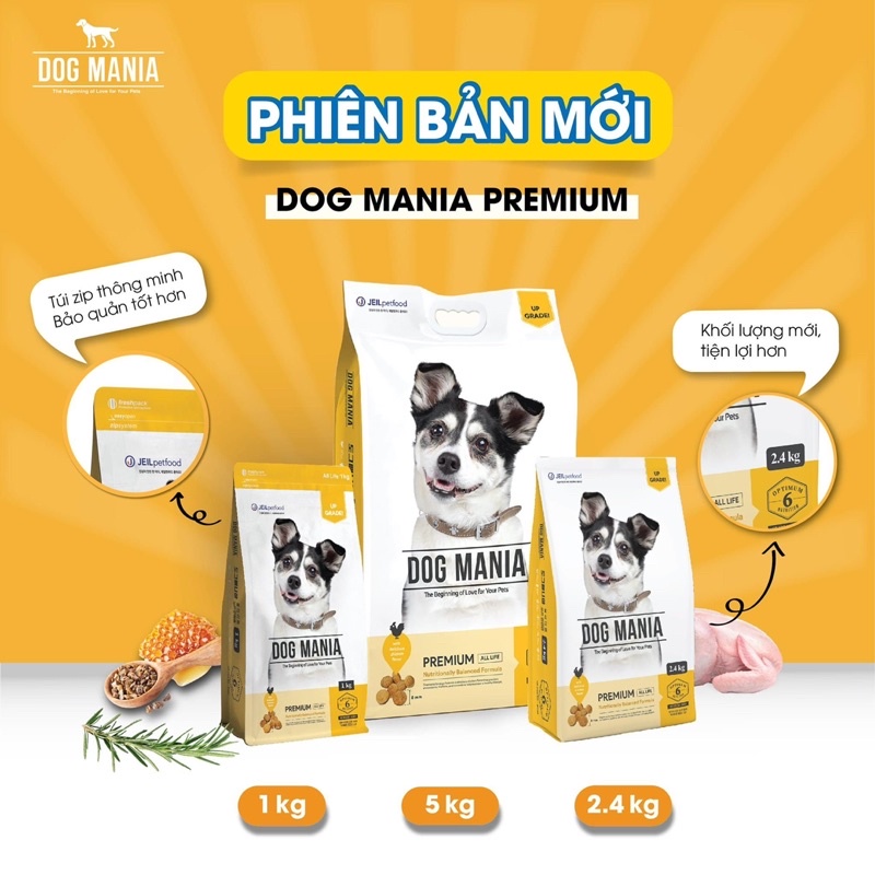 Hạt Dog Mania cho chó ( túi zin 5kg )