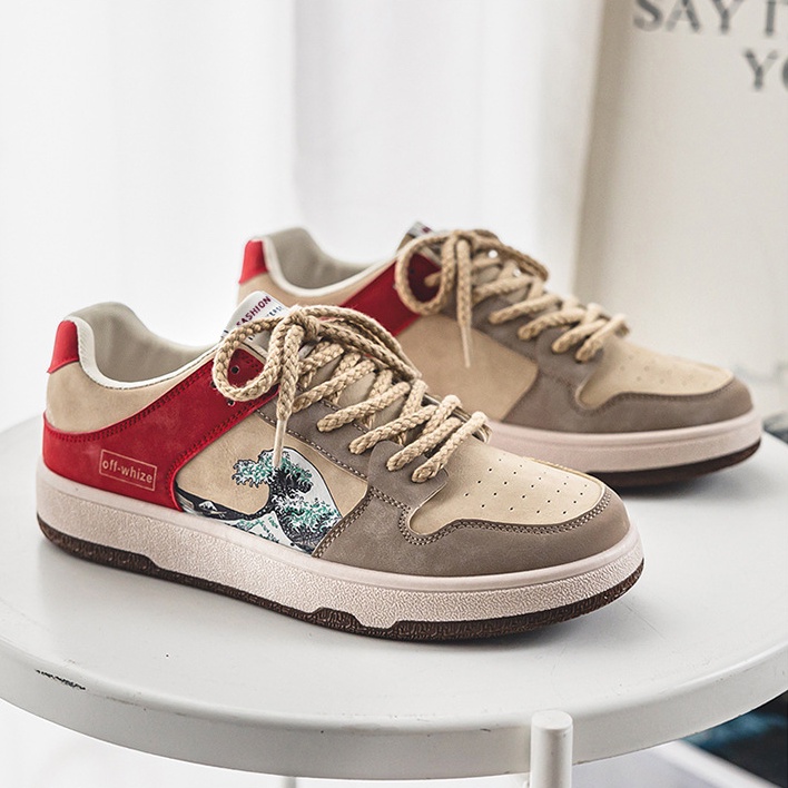 Giày sneaker thể thao da nam cao cấp D110, phong cách trẻ trung năng động, đế cao su non đi cực êm