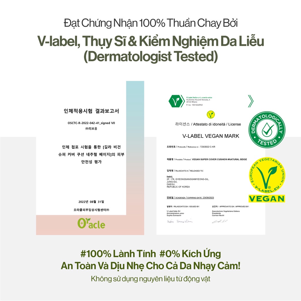 Siêu Phấn Nước Che Phủ GLAMRR Q Vegan Super Cover Cushion SPF50+/PA+++